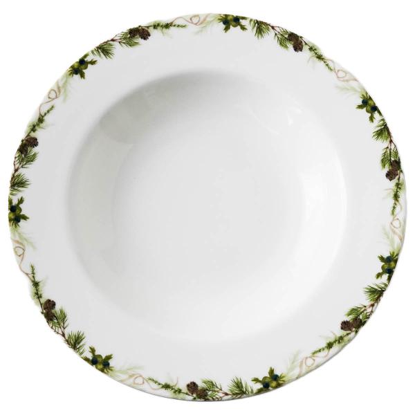 Nostalgi dyp tallerken 23 cm hvit/grønn