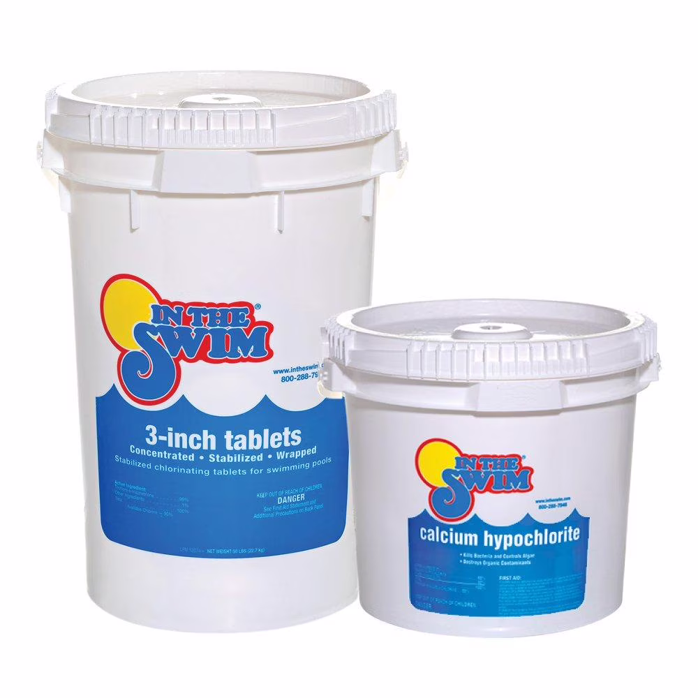 Chlorine and Shock Bundle for Sanitizing Swimming Pools �C Includes 50 Pound Bucket of 3 Inch Stabilized Chlorine Tablets and 50 Pound Bucket of 68% Cal-Hypo Pool Shock(3") - Image 3