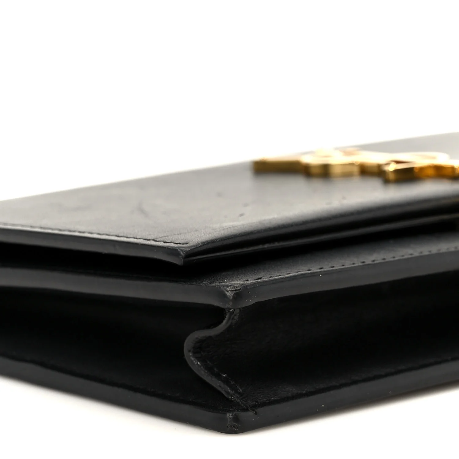 Smooth Calfskin Classic Monogram Kate Tassel Chain Wallet Black