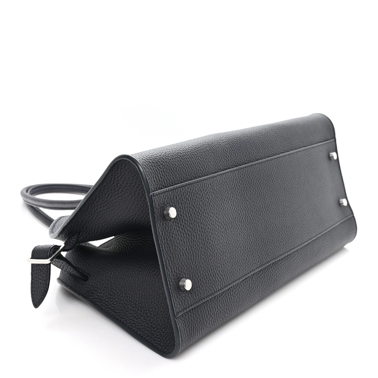 Matte Grained Calfskin Margaux Shoulder 12 Marine