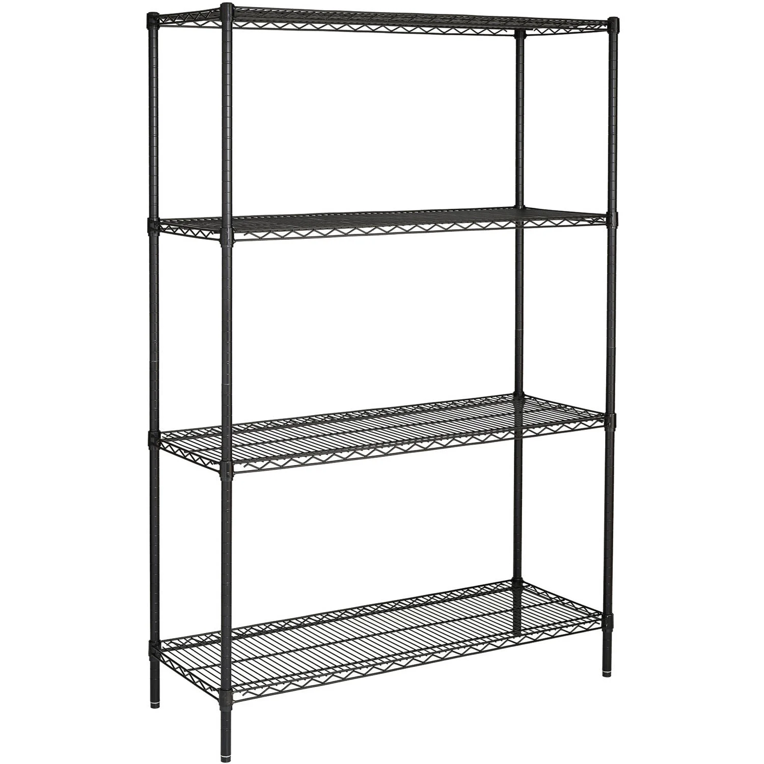 Hyper Tough Chrome Wire Shelf 4-Tier Heavy Duty 72"H x 48"W x 18"D, 2400lbs Total Capacity(Chrome/Single)