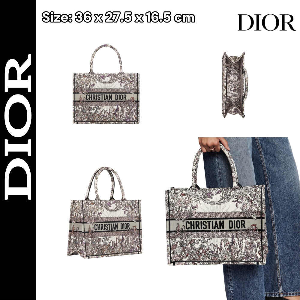 【ディオール】華やかでエレガント☆ Book Tote バッグ ミディアム