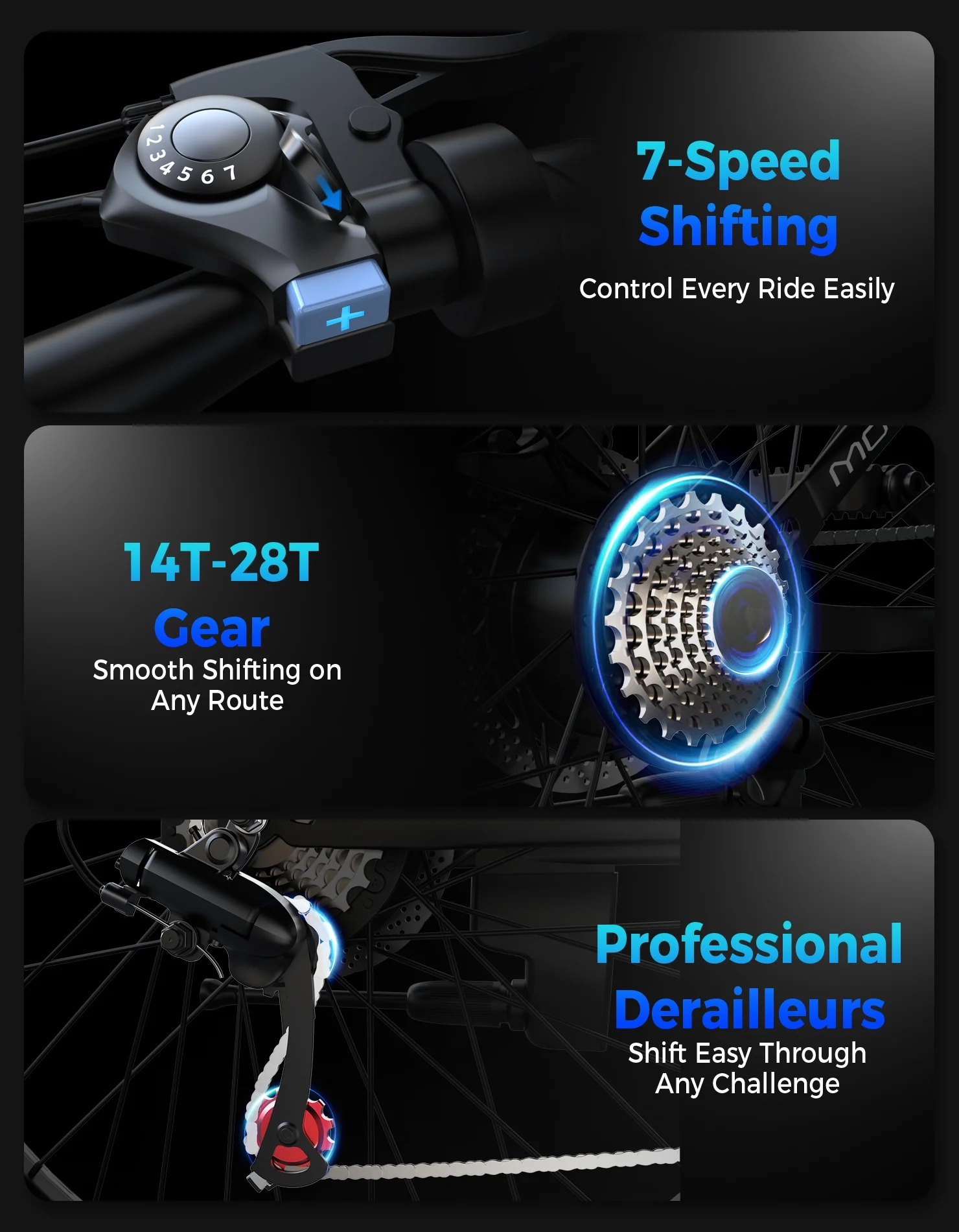 Electric Bike for Adults, 26" Electric Mountain Bike, 1200W Peak Power Motor, Up to 25 MPH 45 Miles, Electric Bicycle with 48V 10AH Removable Battery, UL 2849 - Image 7
