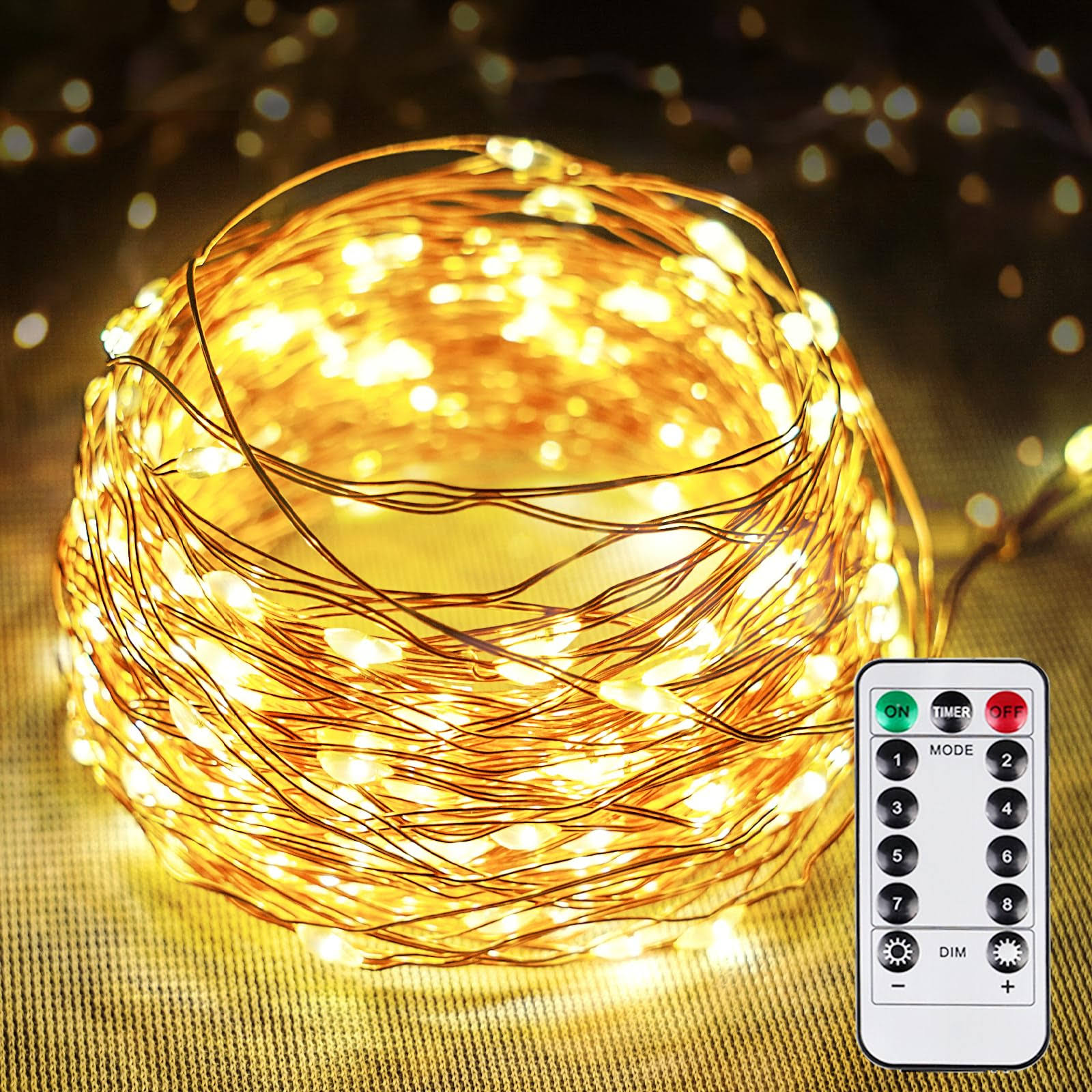 Sanjicha String Lights Indoor/Outdoor, Upgraded Super Bright 8 Modes Fairy Lights Plug in, Outdoor Waterproof 66ft 200 LED Decorative Lights for