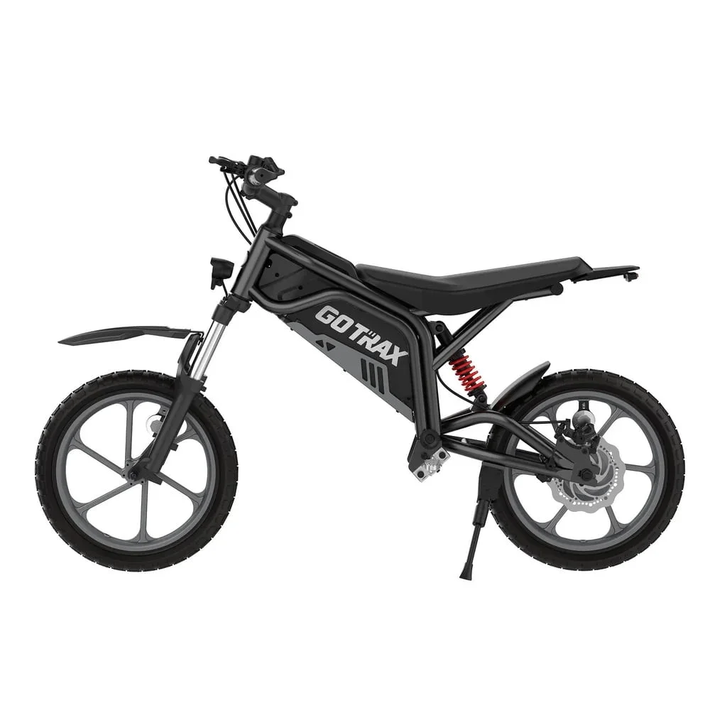 GOTRAX Fitz16 Electric Dirt Bike for Kids Ages 8+, 350W Motor, 16" Off - Road Tires, Dual Suspension, 15.5 MPH, 16 - Mile Range, LED Headlight, Black