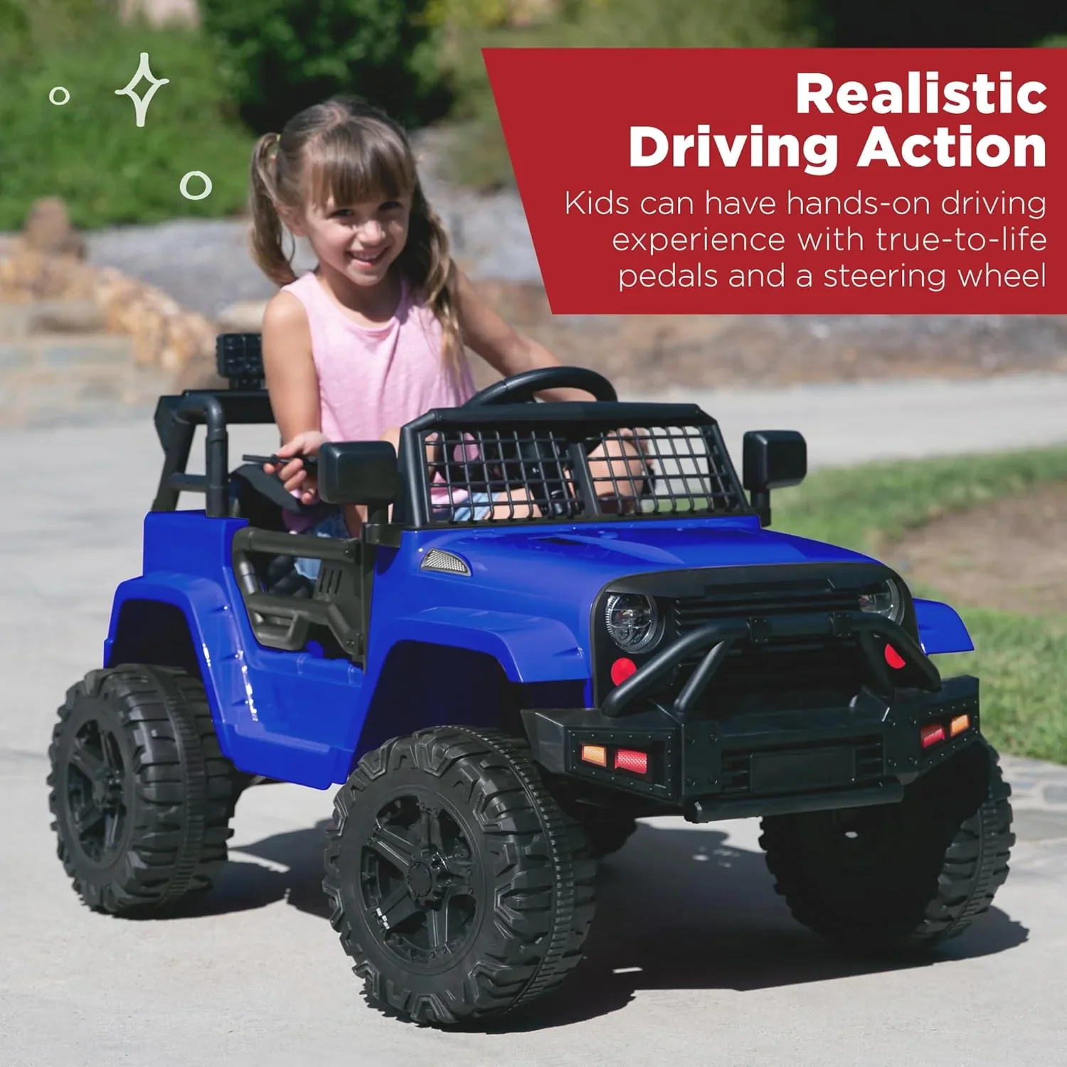 Camion électrique pour enfants Best Choice Products 12V avec suspension à ressorts et lumières LED