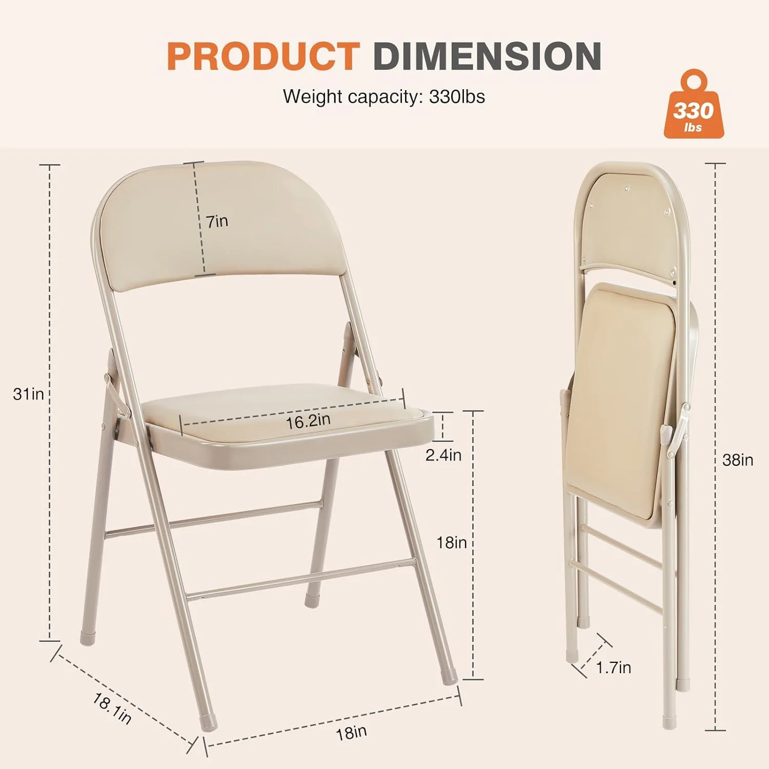 Lot de 12 chaises pliantes Sweetcrispy, chaises pliantes rembourrées en cuir, chaises pliantes robustes en métal