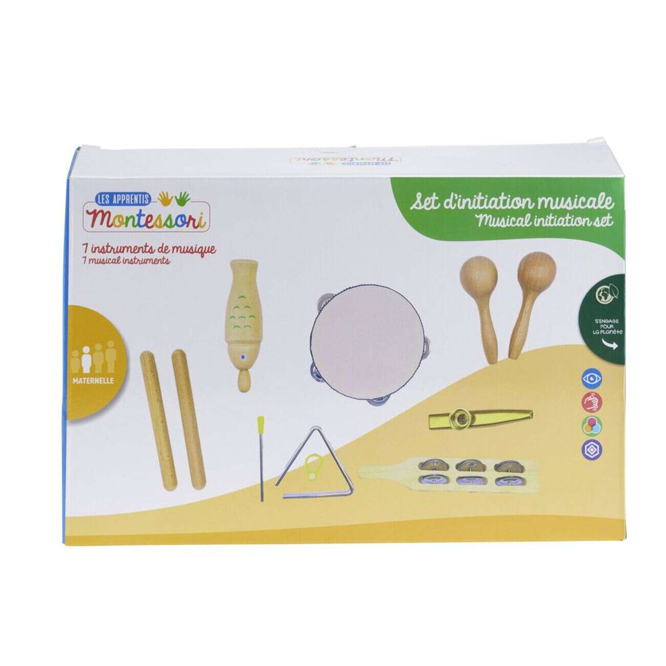 Instrument de musique enfant bois 10 pièces