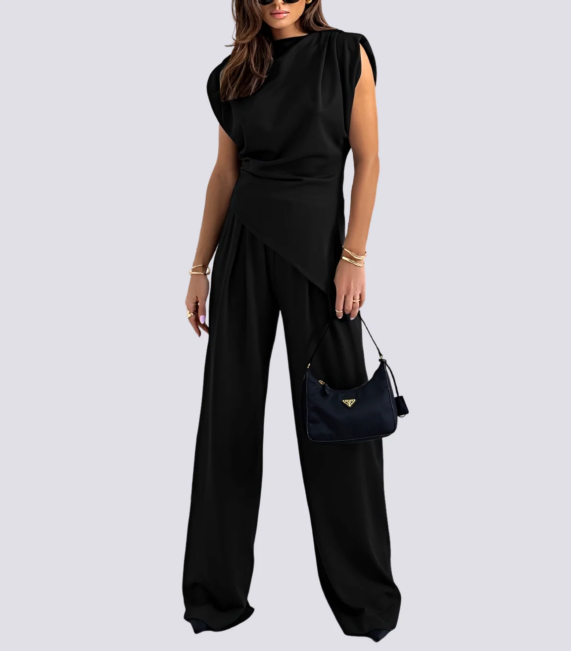 Fannie - Ensemble Asymétrique Sans Manches 2 Pièces