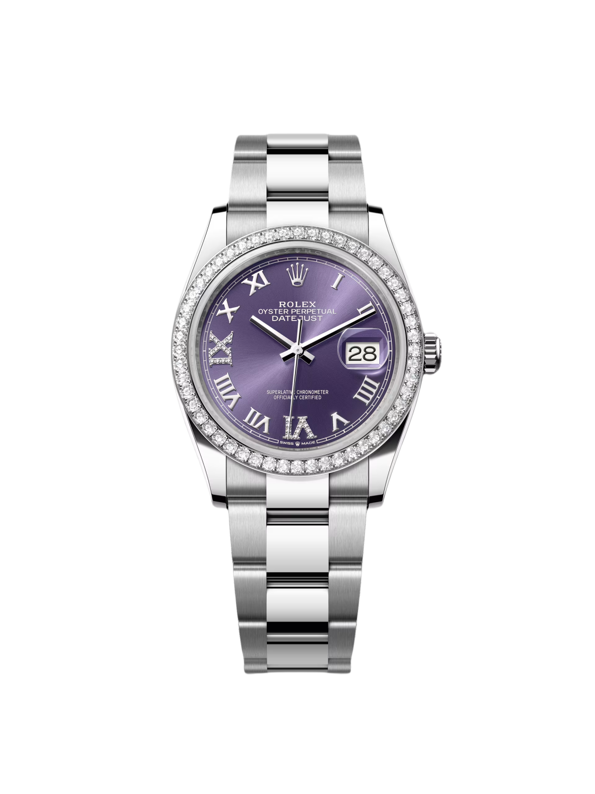 【Super Clone】RLX  Datejust 36mm 126284 Aubergine Dial Jubilee Bracelet