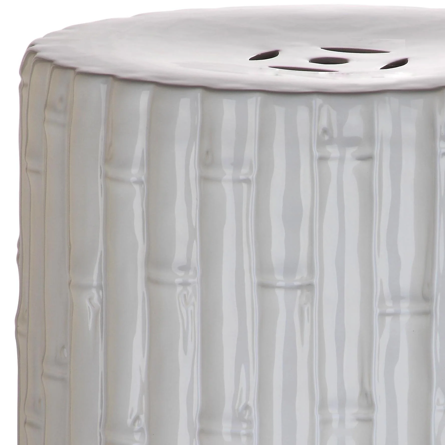 Safavieh Bamboo Texture Indoor/Outdoor Garden Patio Stool, White
