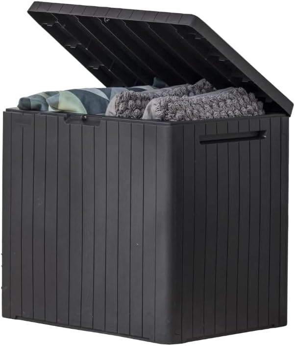 Keter City 30 Gallon Outdoor Storage Box and Patio Side Table
