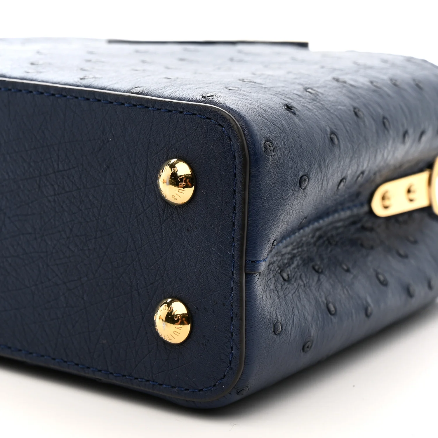 Ostrich Capucines Mini Indigo