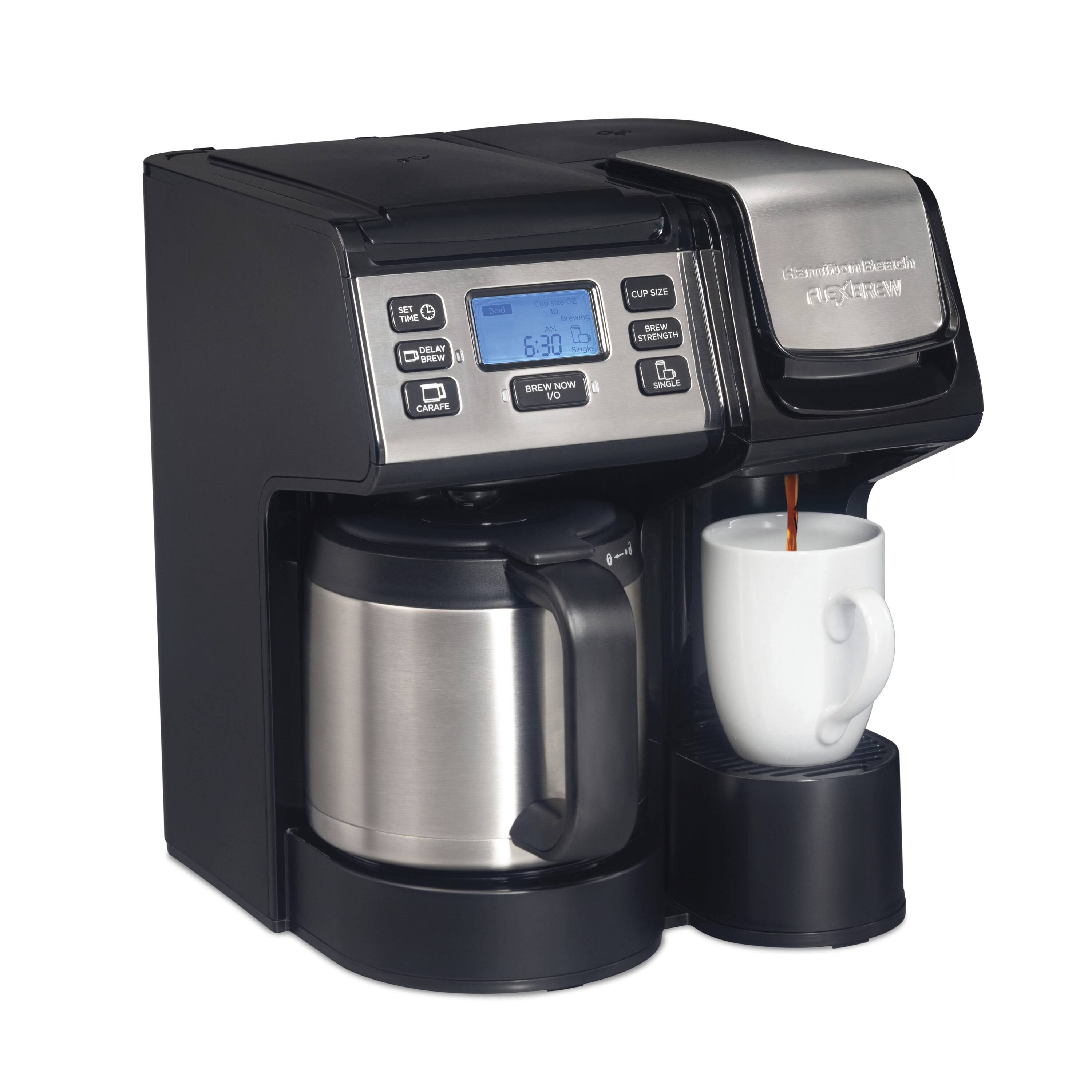 Hamilton Beach 49920 Black FlexBrew Trio Coffee Maker with 12 Cup Thermal Carafe
