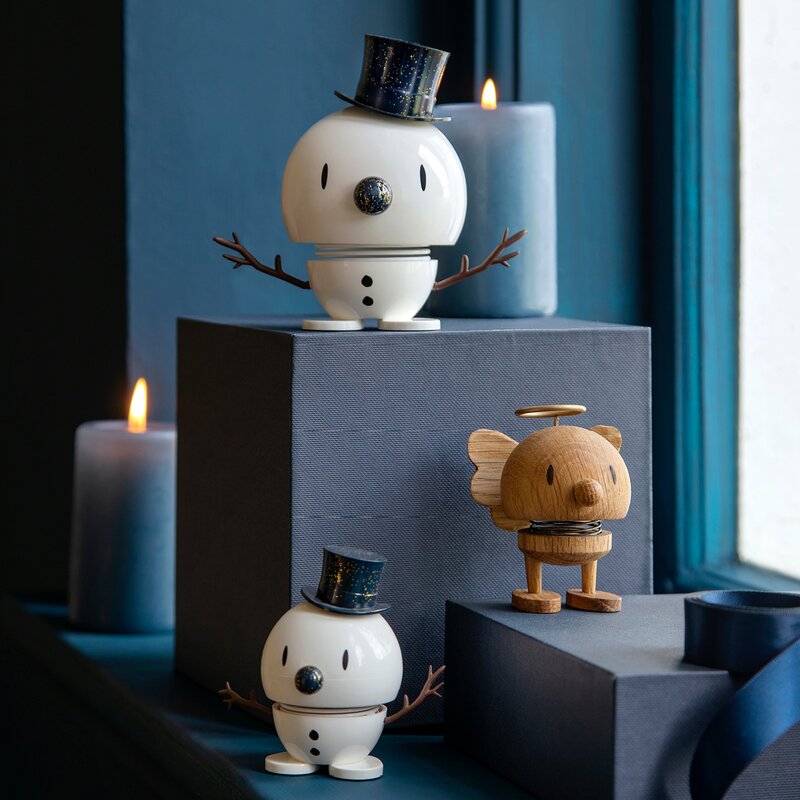 Snowman liten hvit/blå