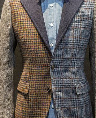 Blazer à deux boutons OK Vintage Colorblock Houndblock à revers cranté et à motif pied-de-poule