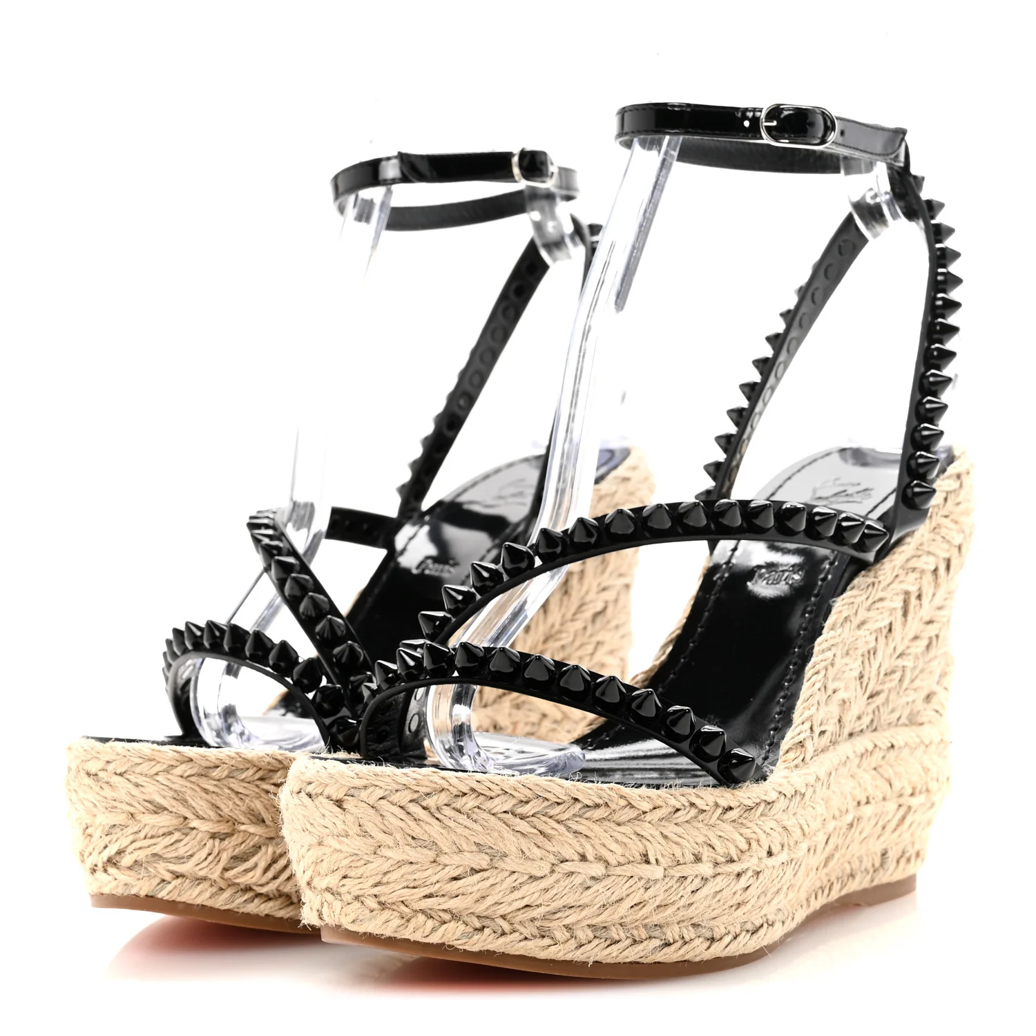 Patent Mafaldina 120 Wedge Sandals 37 Black