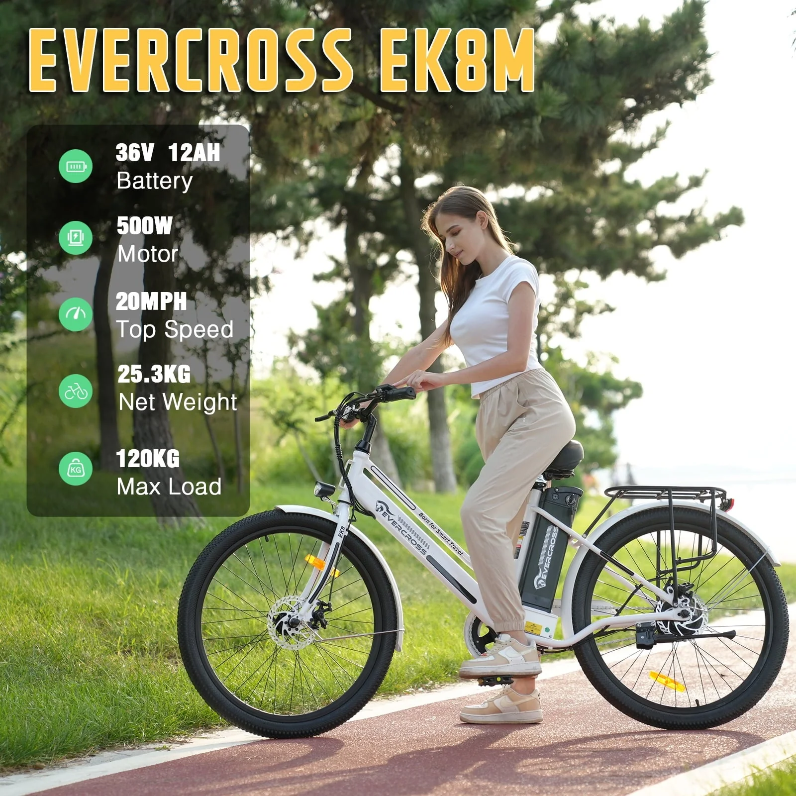EVERCROSS Electric Bike, 26