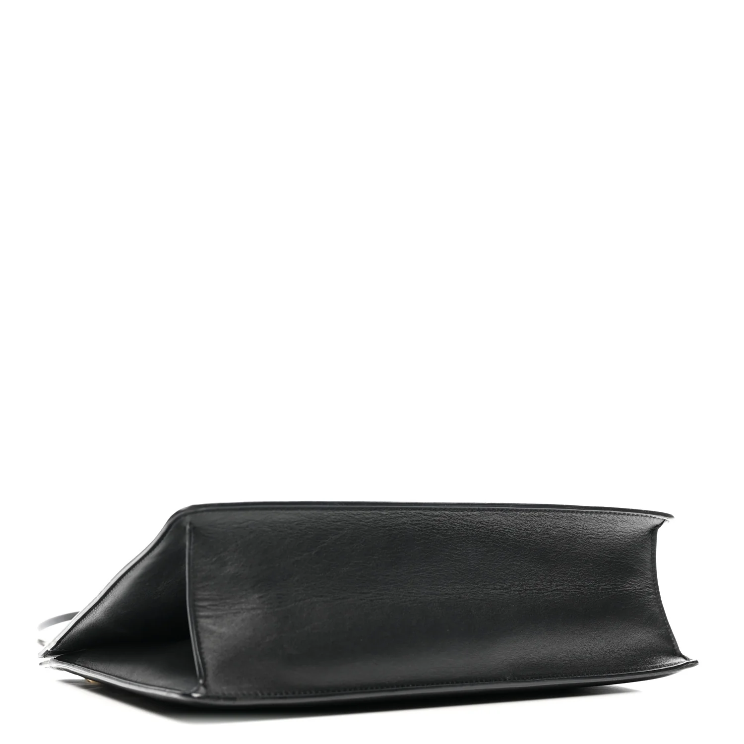 Smooth Calfskin Medium Clasp Shoulder Bag Black