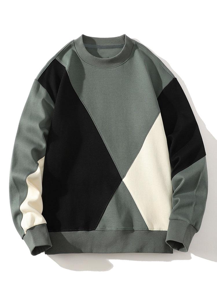 Sweat-shirt patchwork à blocs de couleur