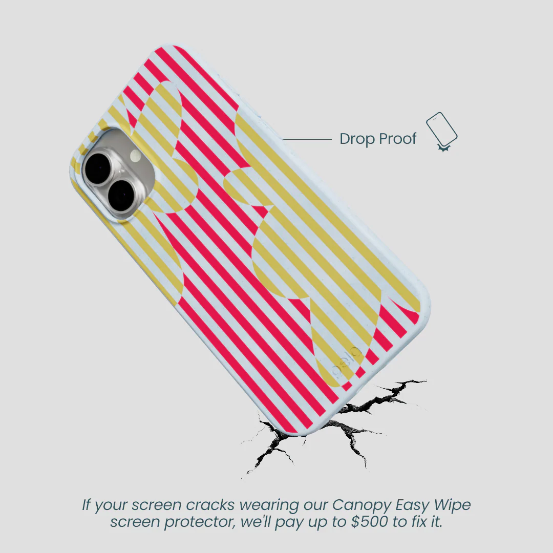 Powder Blue Blooming Stripes iPhone 16 Plus Case