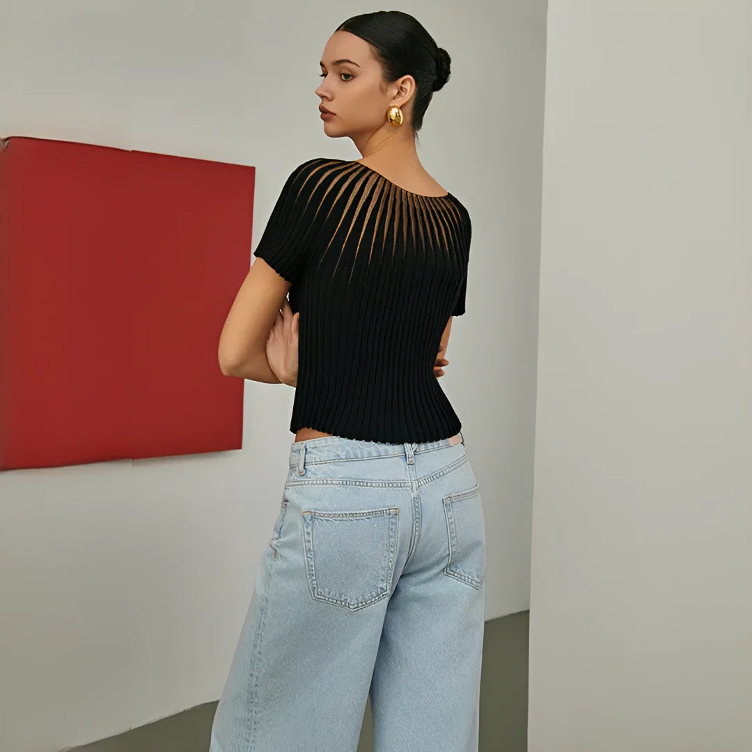 Selena - Top élégant à manches courtes