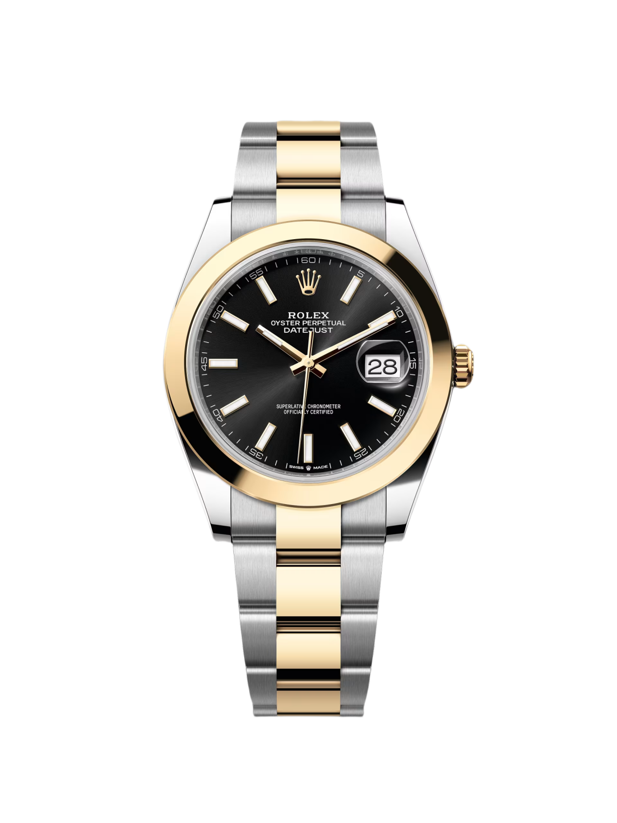 【Super Clone】RLX Datejust 41mm 126303 Black Index Jubilee 41mm Steel and Yellow Gold Mens Watch