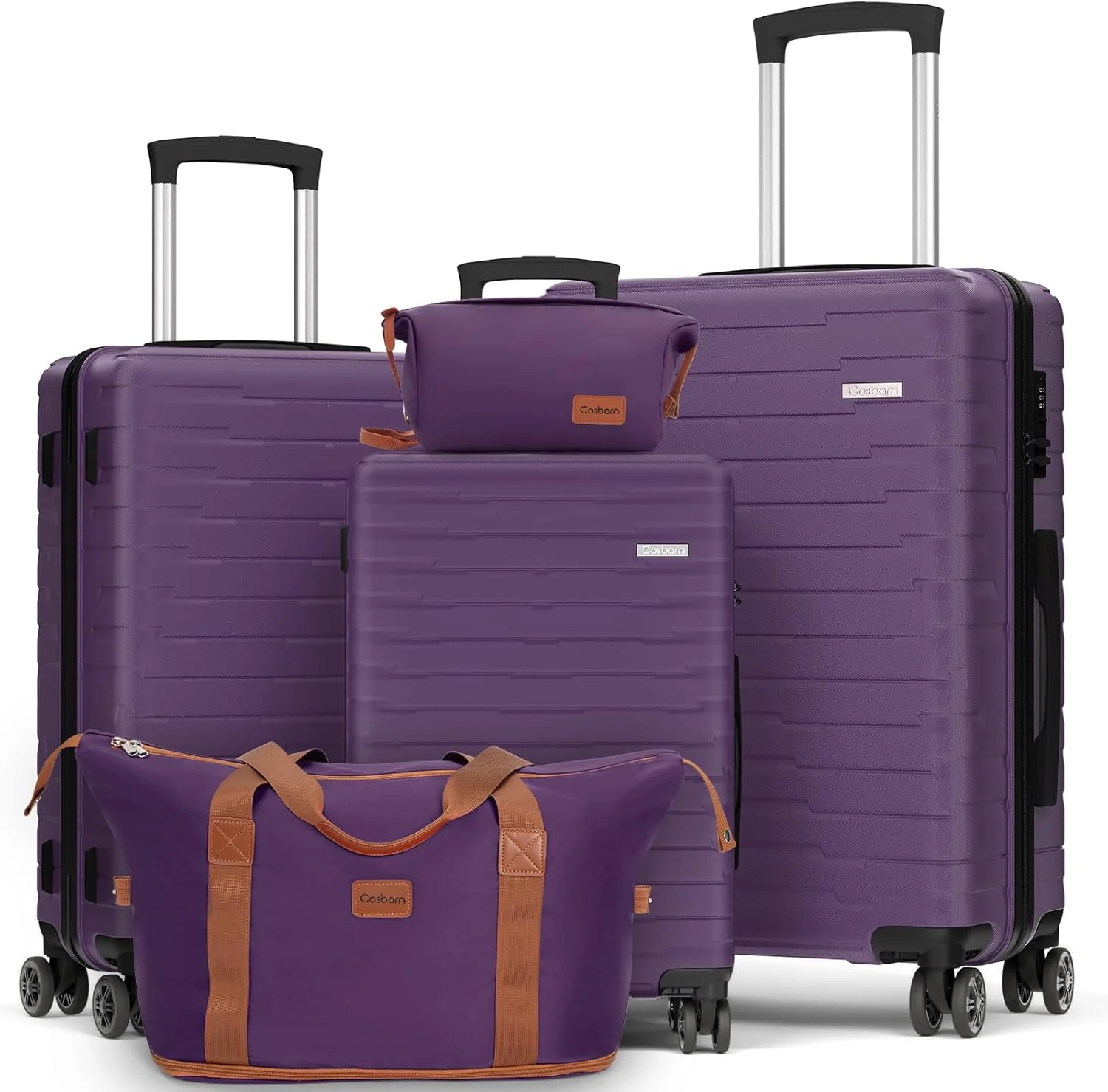 Ensemble de 5 valises à roulettes, valise rigide en ABS avec roulettes multidirectionnelles