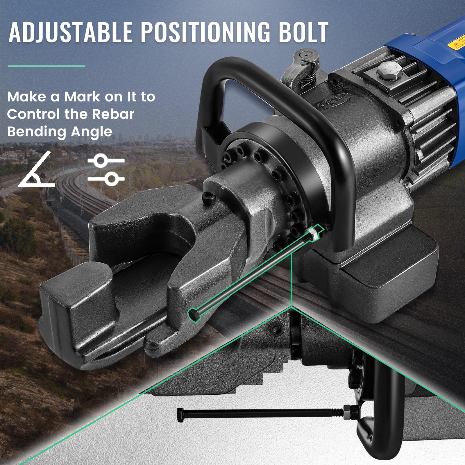 Electric Rebar Bender 900W Hydraulic Rebar Bending Machine RB-16 | 5/8Inch #5 16mm Rebar within 5s Bending Angle 0°-130° with Positioning Bolt Fast Easy Bending Rebar Steel Bar Steel Rod 110V