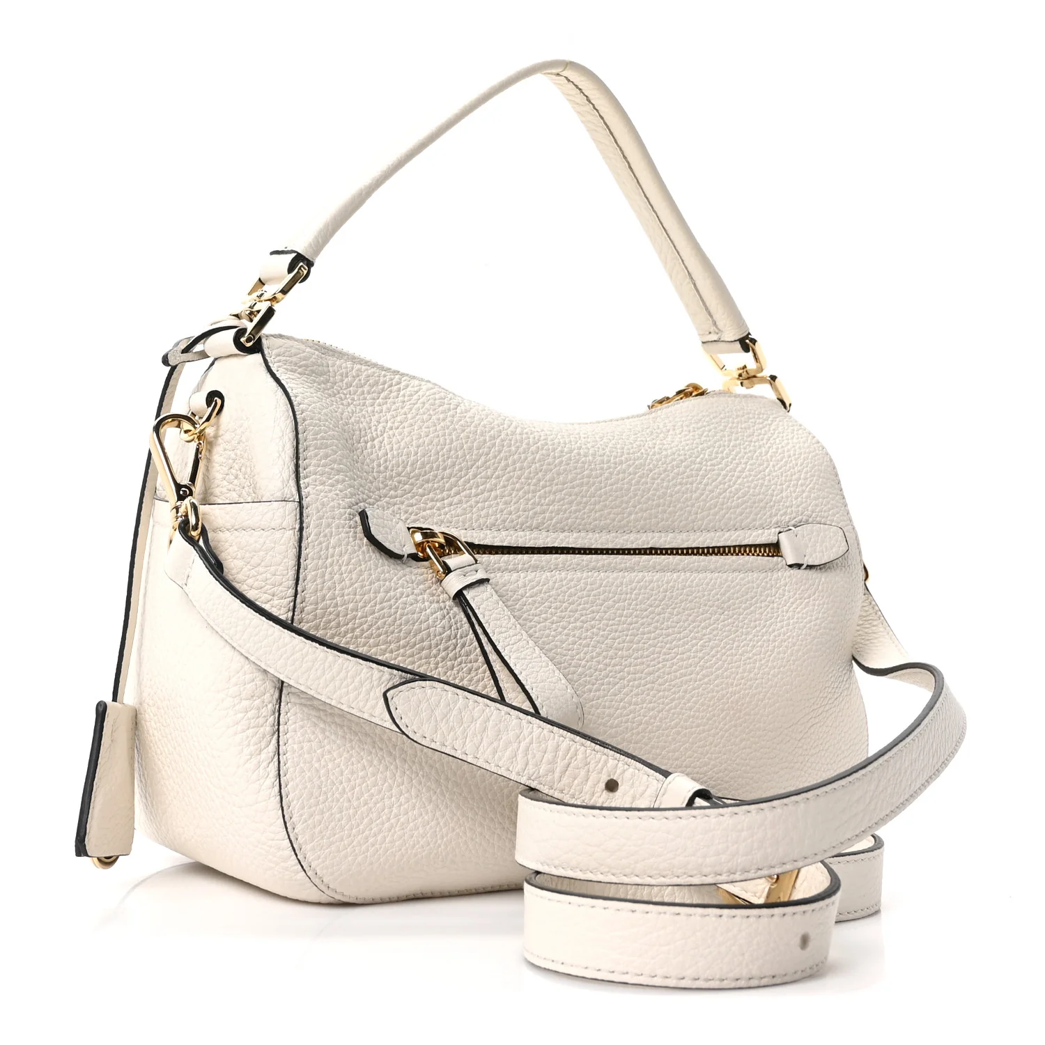 Vitello Daino Small Shoulder Bag White