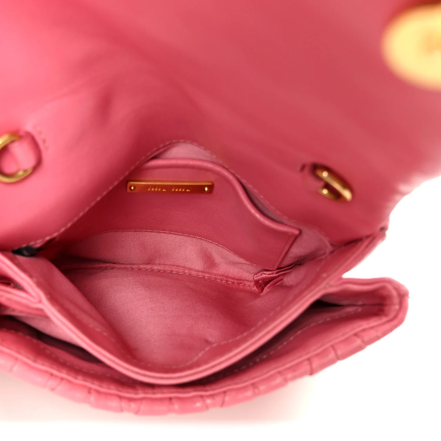 Nappa Matelasse Chain Crossbody Geranio