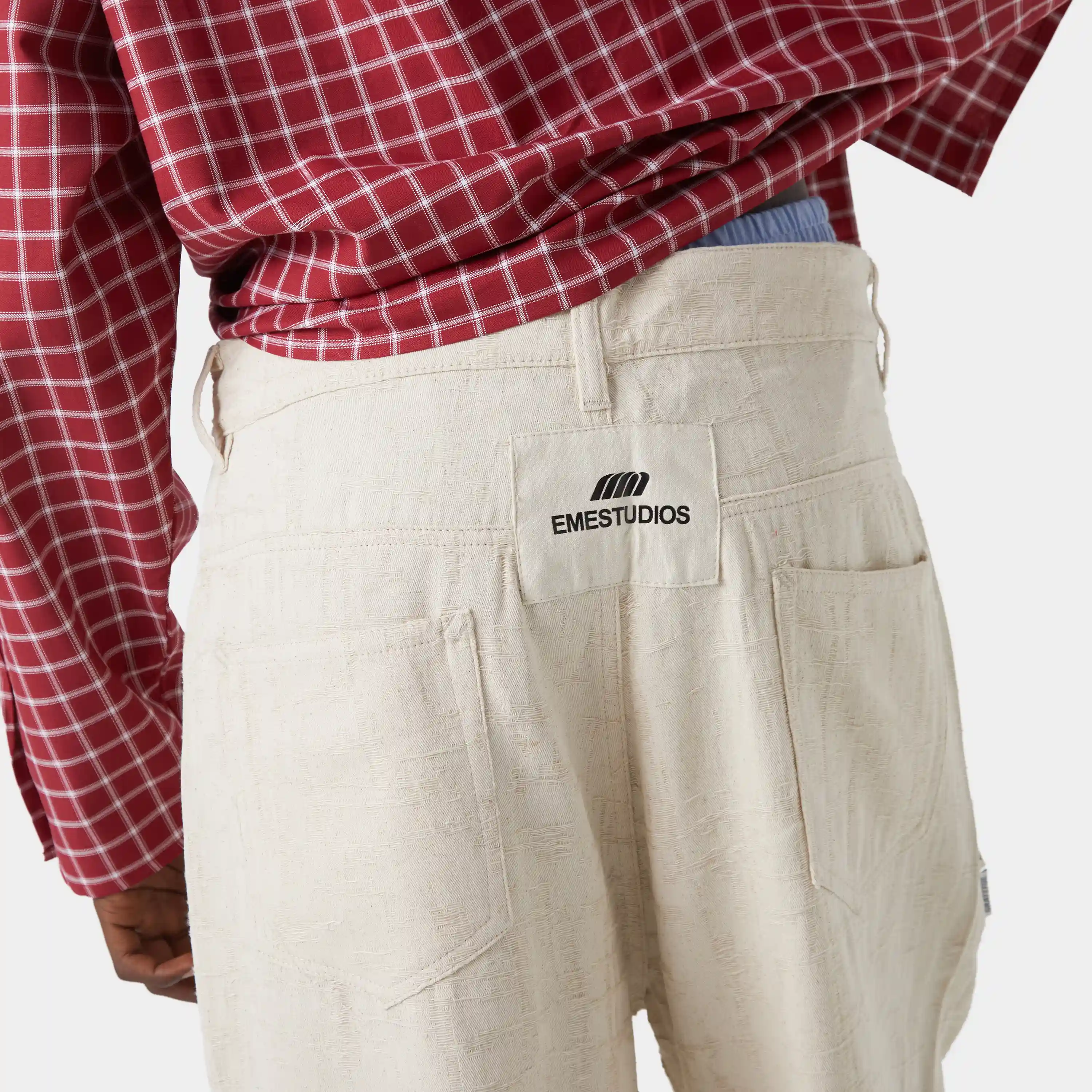 Frayed Almond Baggy Pants