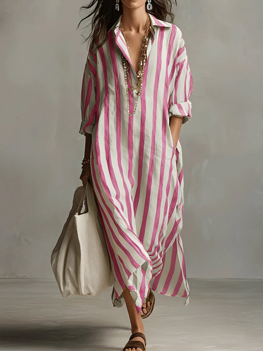 Charlotte - Robe Évasée à Rayures
