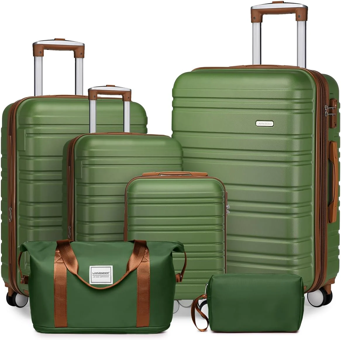 Ensemble de 6 valises, ensemble de valises rigides extensibles avec roulettes multidirectionnelles, ensemble de bagages à roulettes légers