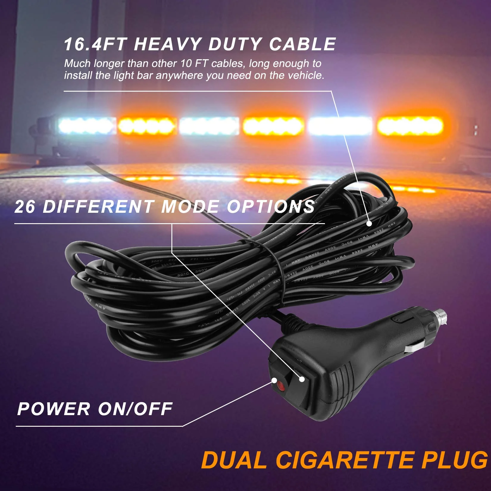 ASPL 29.5 54 LED Strobe Light Bar with Magnetic Base