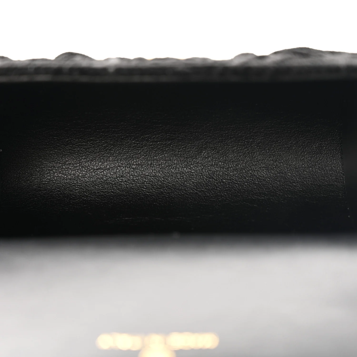 Velvet Camellia Embossed Jewel Belt Card Holder With Chain Black