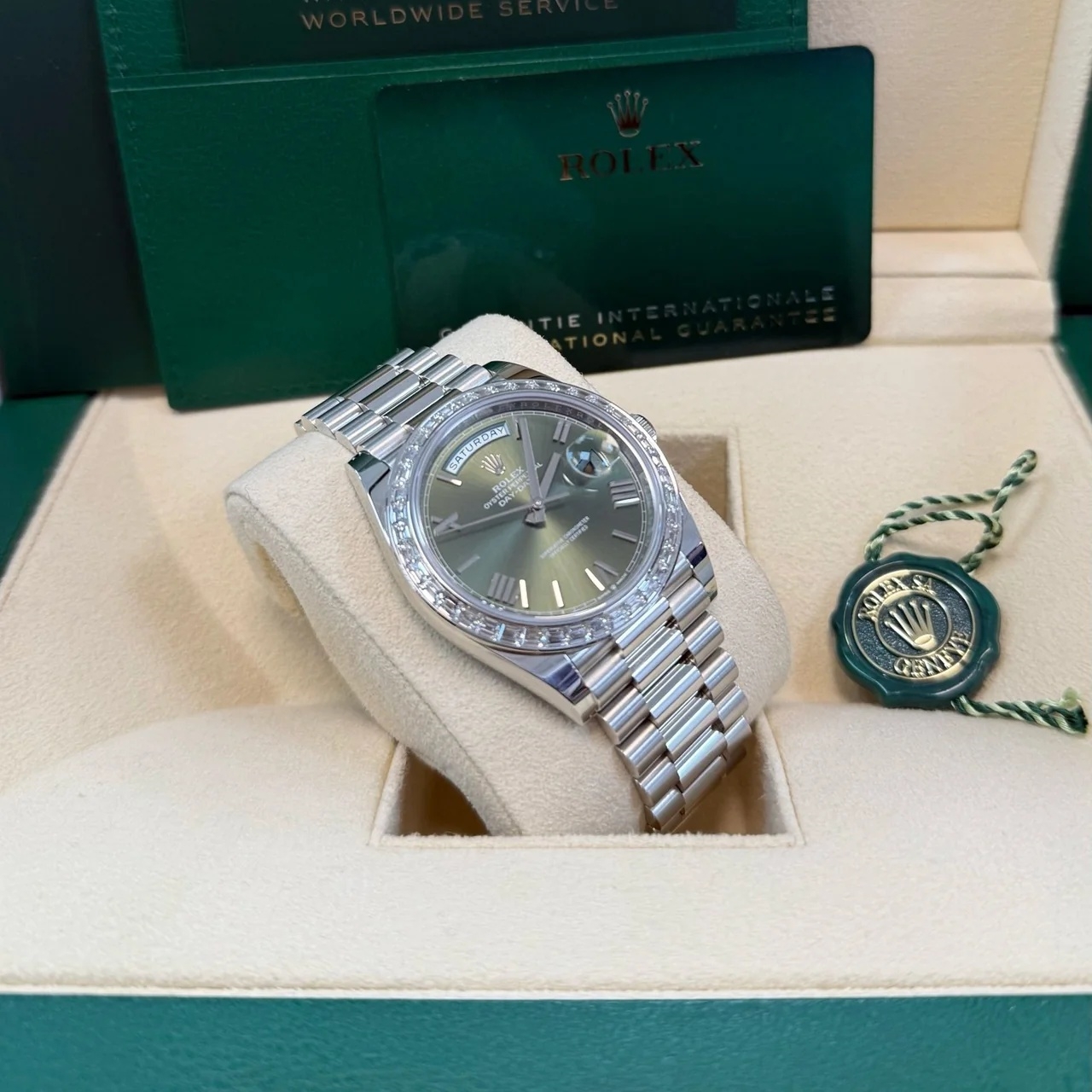 [Super Clone]RLX Day-Date 40mm 228396TBR-0020 Green Roman Dial