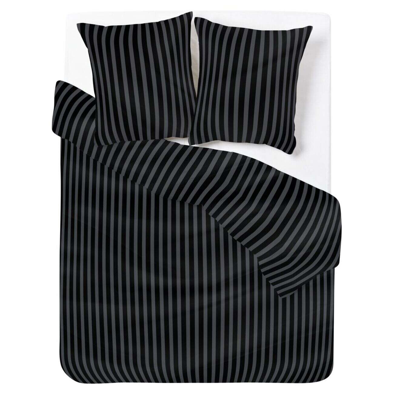 Parure de lit 2 personnes 240x220cm satinée à rayures (2 modèles)