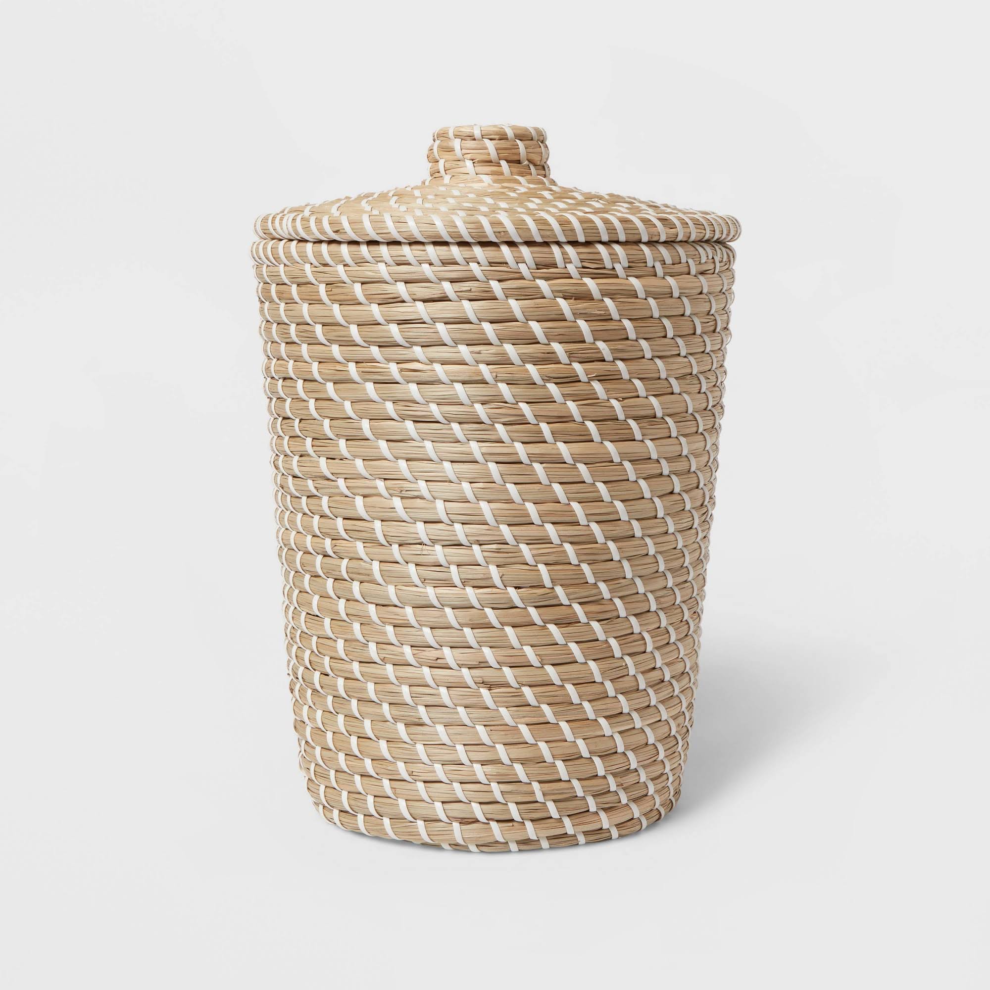Threshold Solid Bathroom Tan Wastebasket | Target