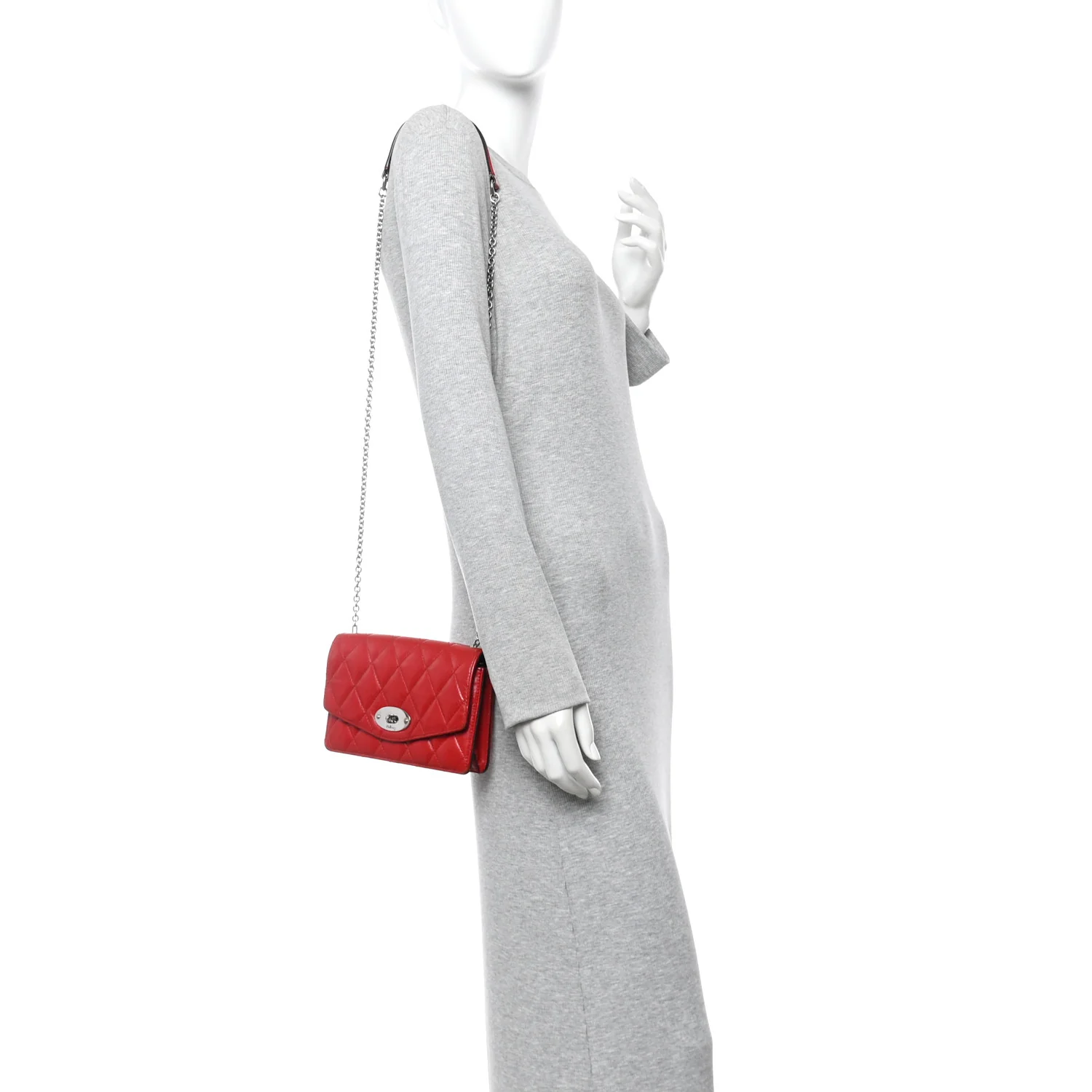 Shiny Buffalo Quilted Darley Shoulder Bag Red