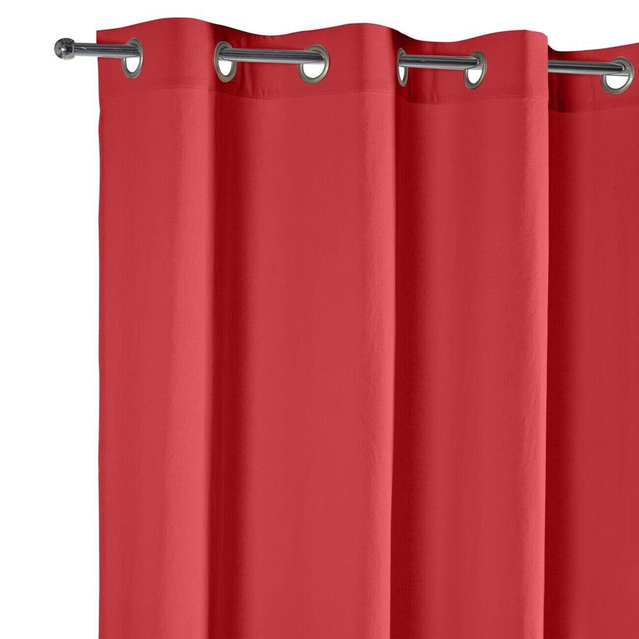 Rideau à oeillets 140x240cm uni rouge
