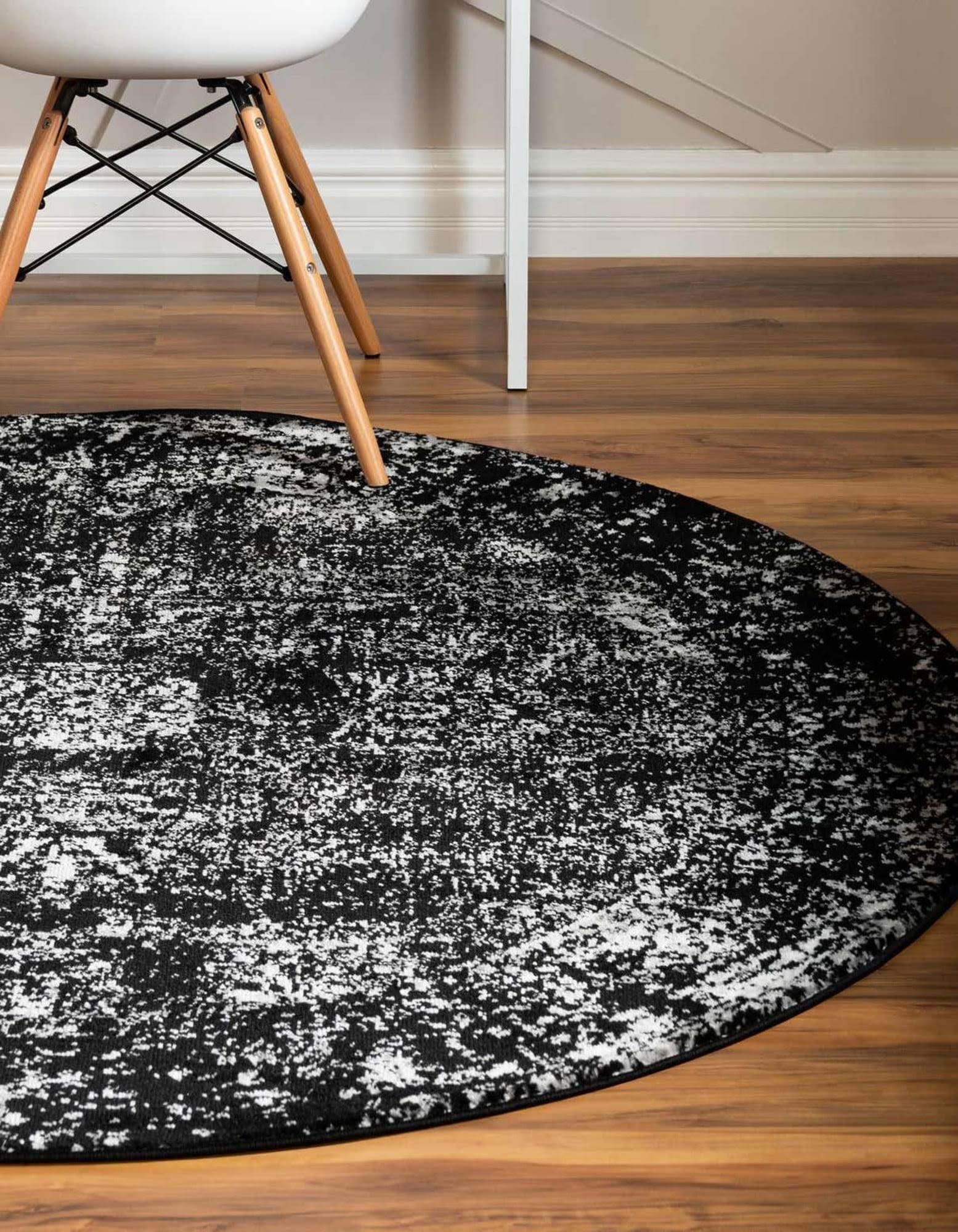 Unique Loom Casino Sofia Area Rug (Black - 5' 0 x 5' 0 Round)