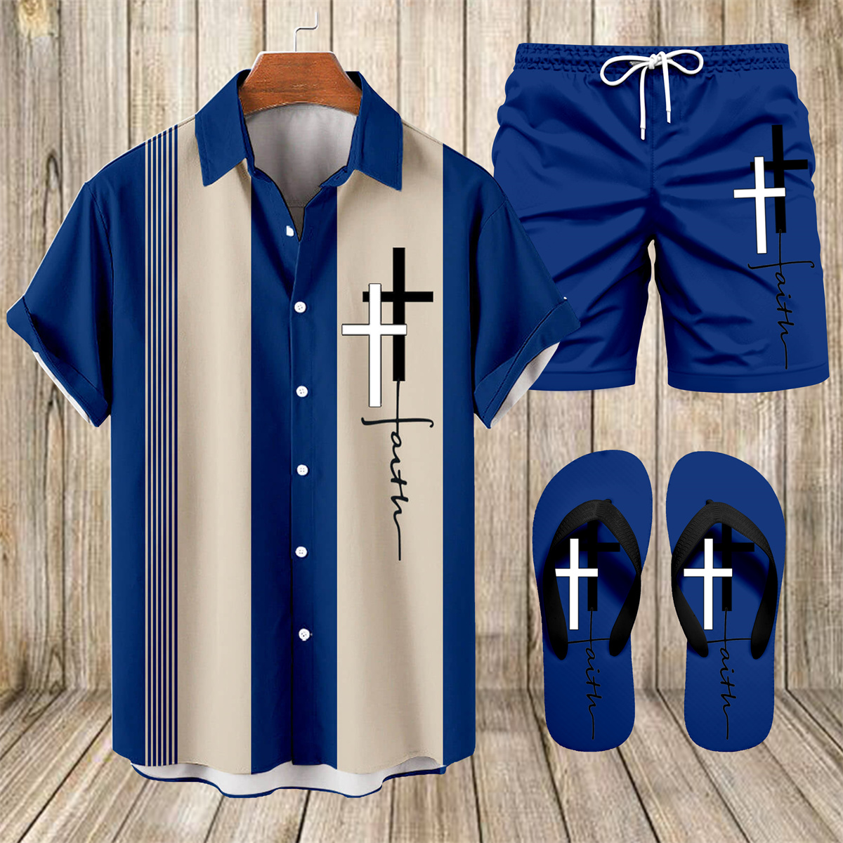 Ensemble trois pièces Suitmens pour homme, imprimé vacances à Hawaï, chemise 057