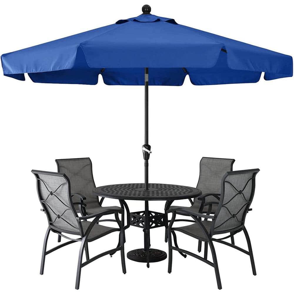 9 ft. Aluminum Market Tilt Outdoor Patio Umbrella, Blue