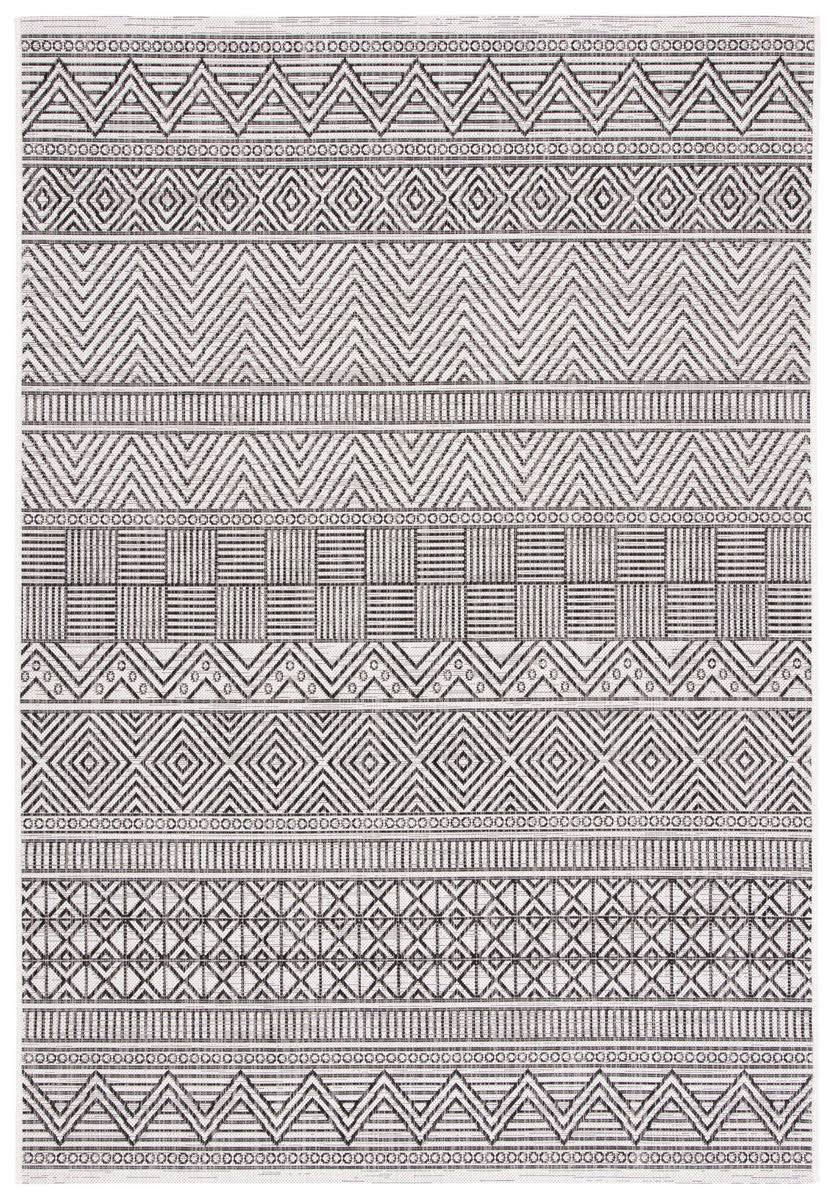 Safavieh Outdoor Cy8196-53712 Courtyard Ivory / Black Rug - 5' 3