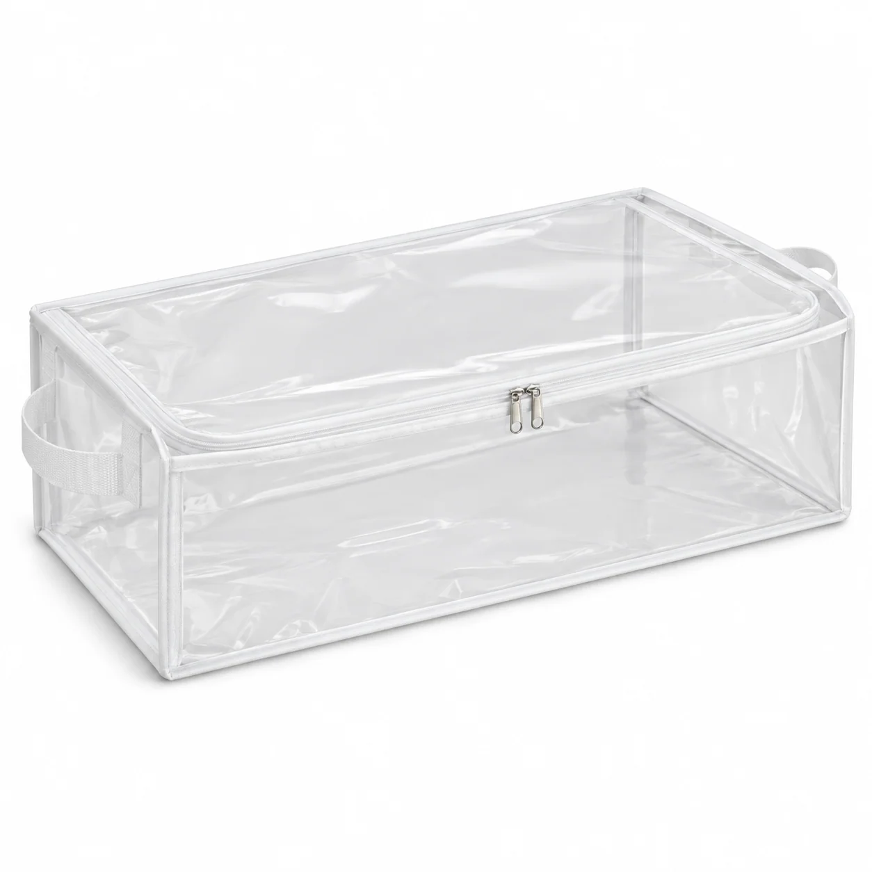 Clear White-Trim Bedding Storage Bag, Long