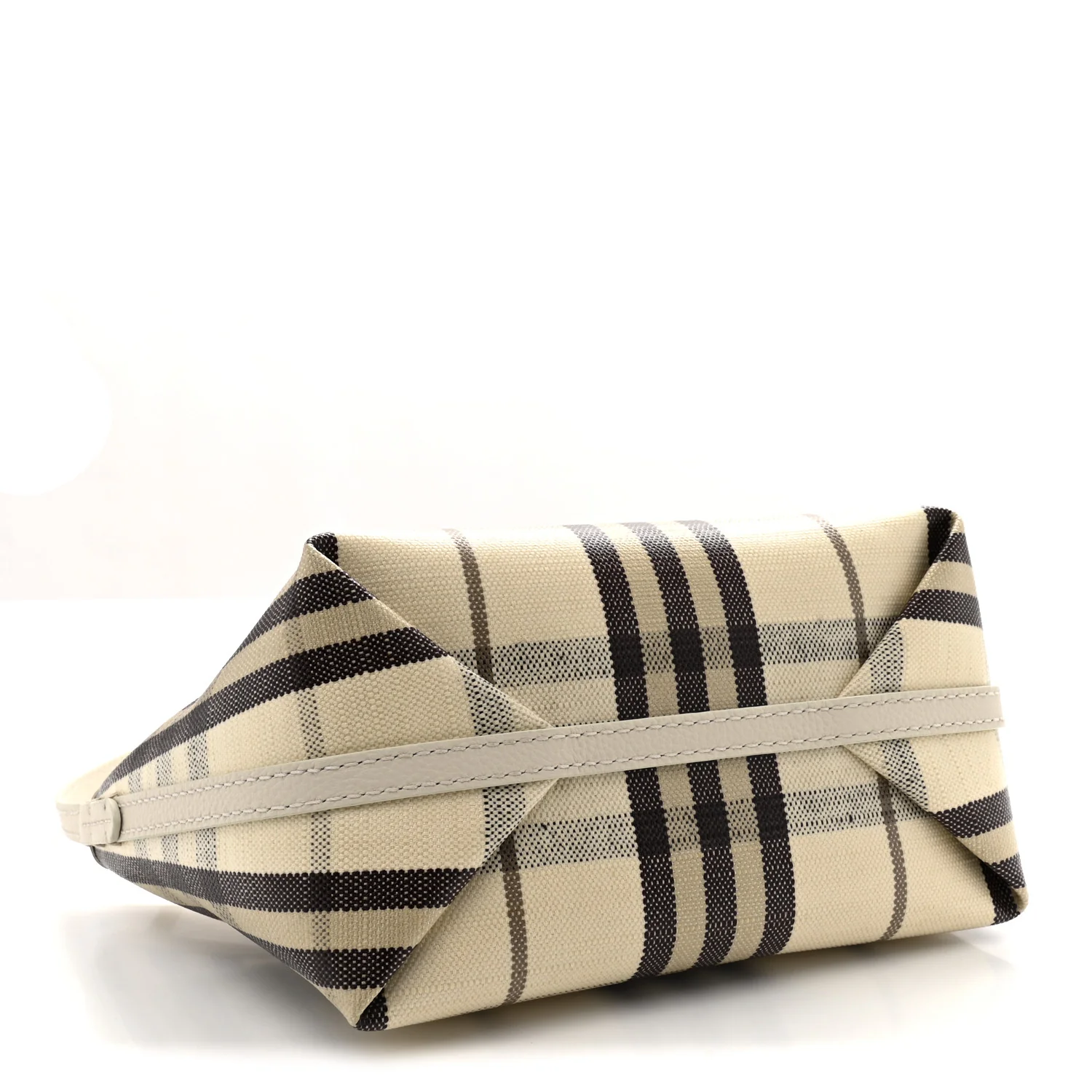 Coated Canvas Vintage Check Calfskin Mini Highlands Shoulder Bag Light Beige