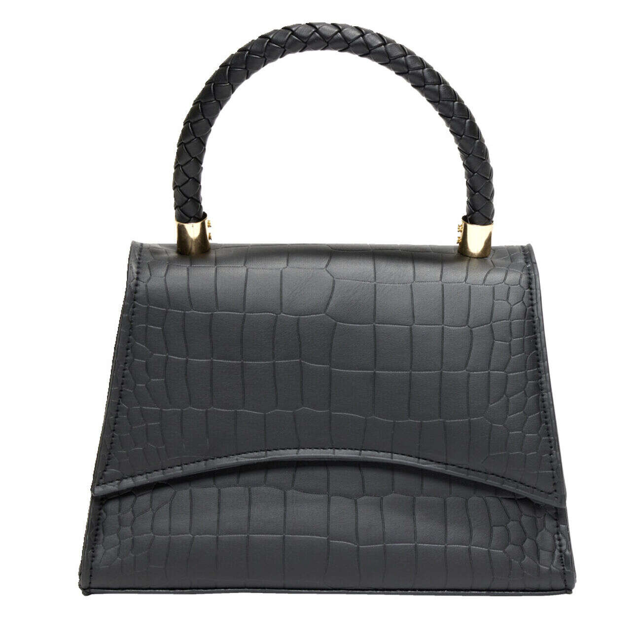 Sac à main simili effet croco avec bandoulière amovible 21x8xH15cm - 3 modèles