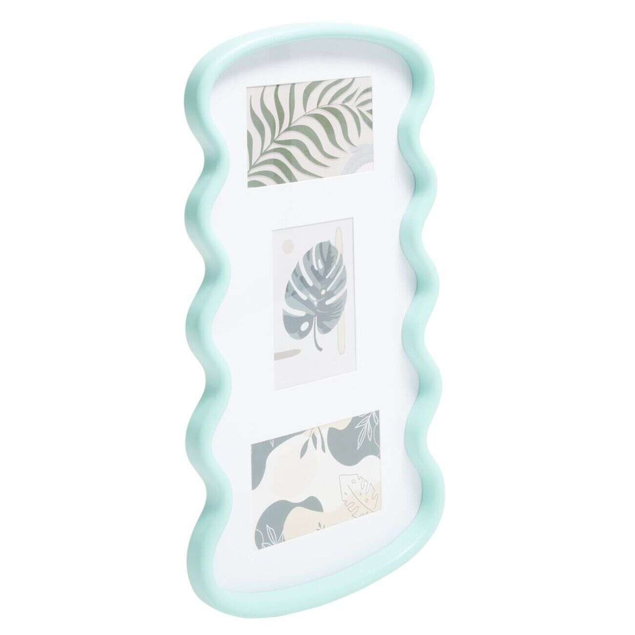 Cadre photo 3 vues bord ondulé 27x51,4xcm (2 modèles)