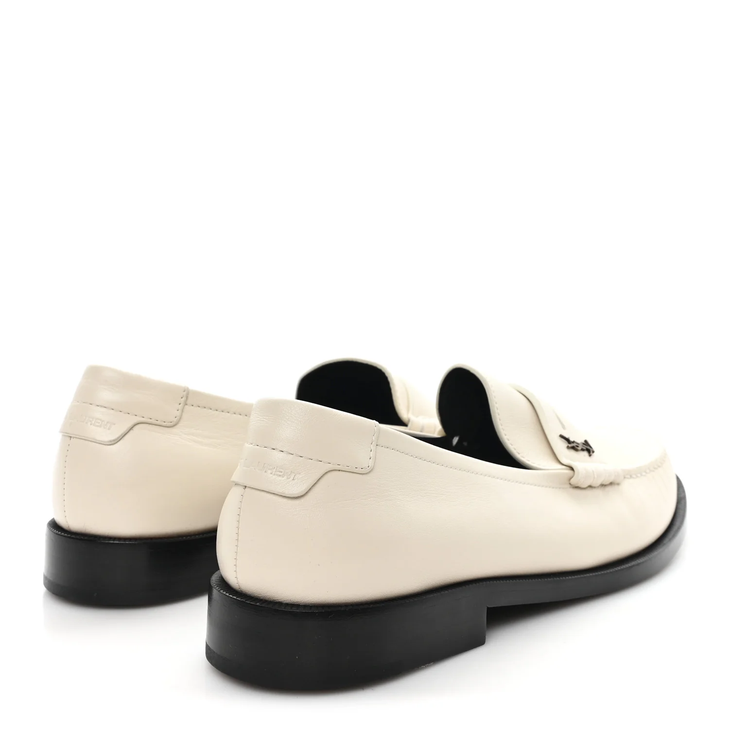 Calfskin Penny Loafers 41.5 Pearl